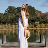 Monaco Linen Wide Leg Pants | White-5
