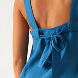 Monaco Linen Wide Strap Top | Ocean-2