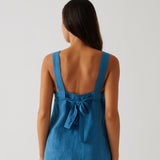 Monaco Linen Wide Strap Top | Ocean-4