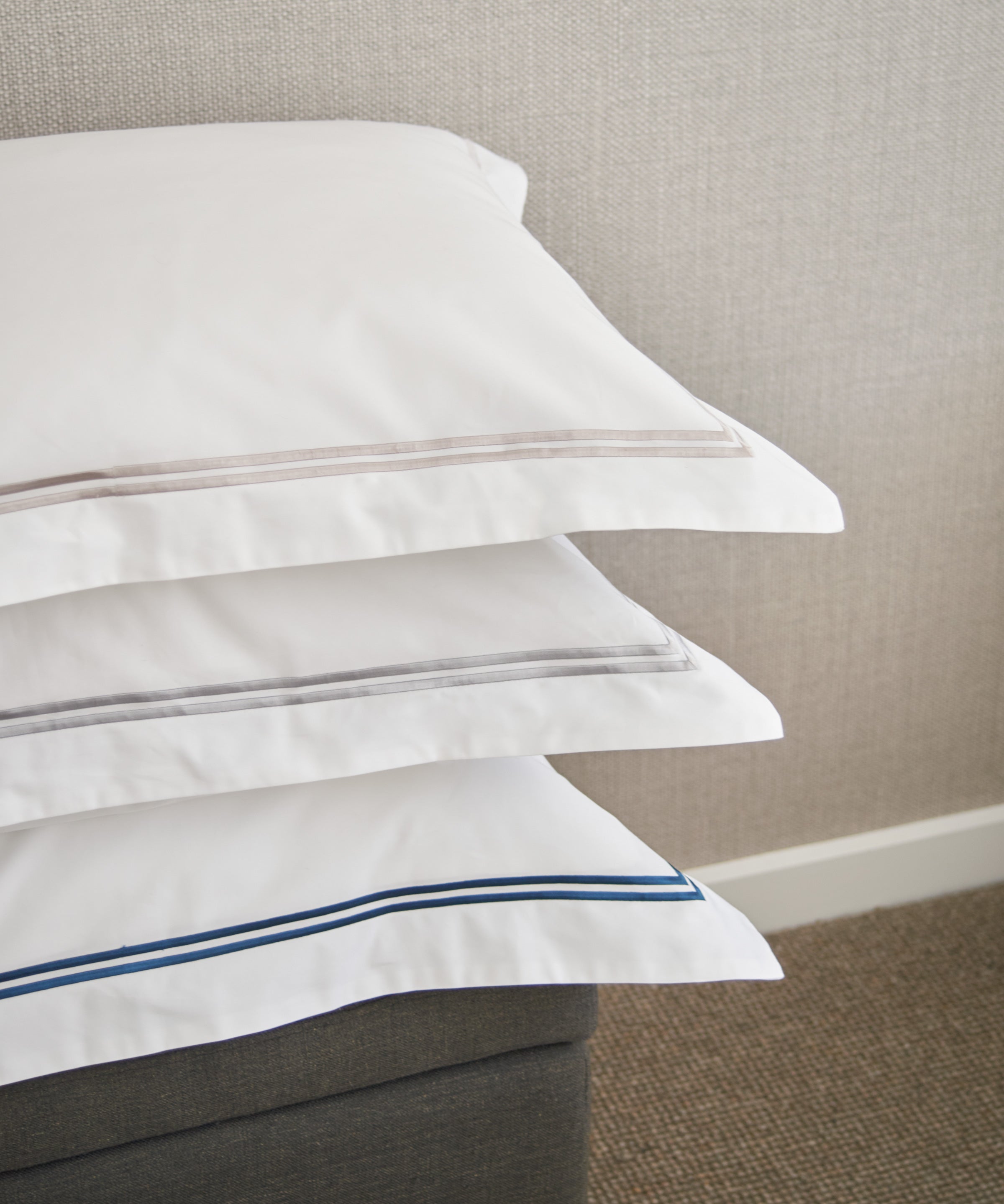 Monarch Accent Oxford Pillowcase Set | Stone White-2