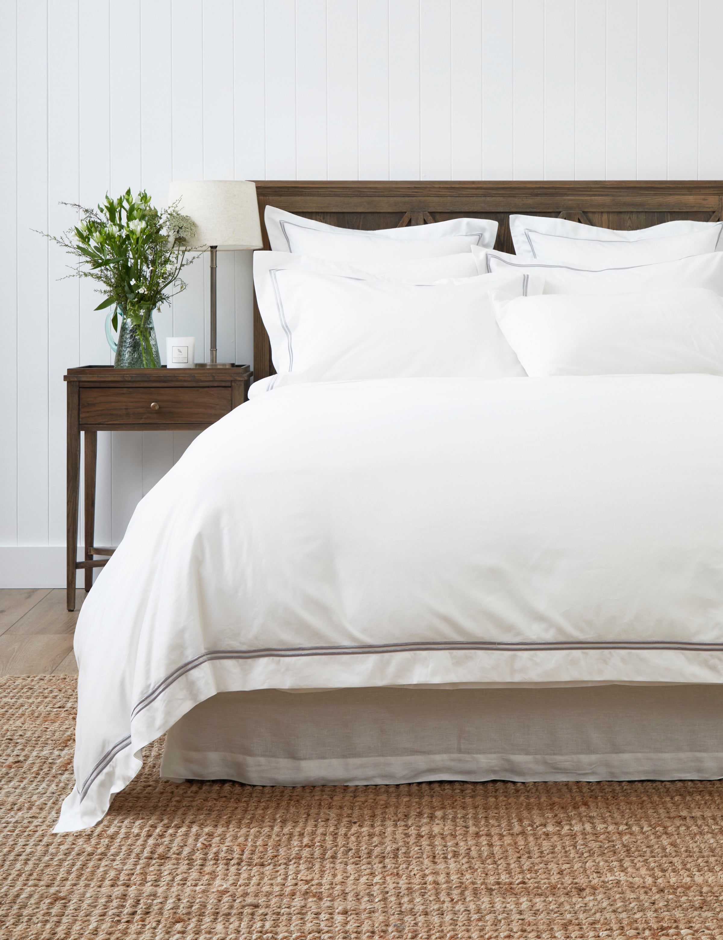Monarch Duvet Cover Set | Grey White-1