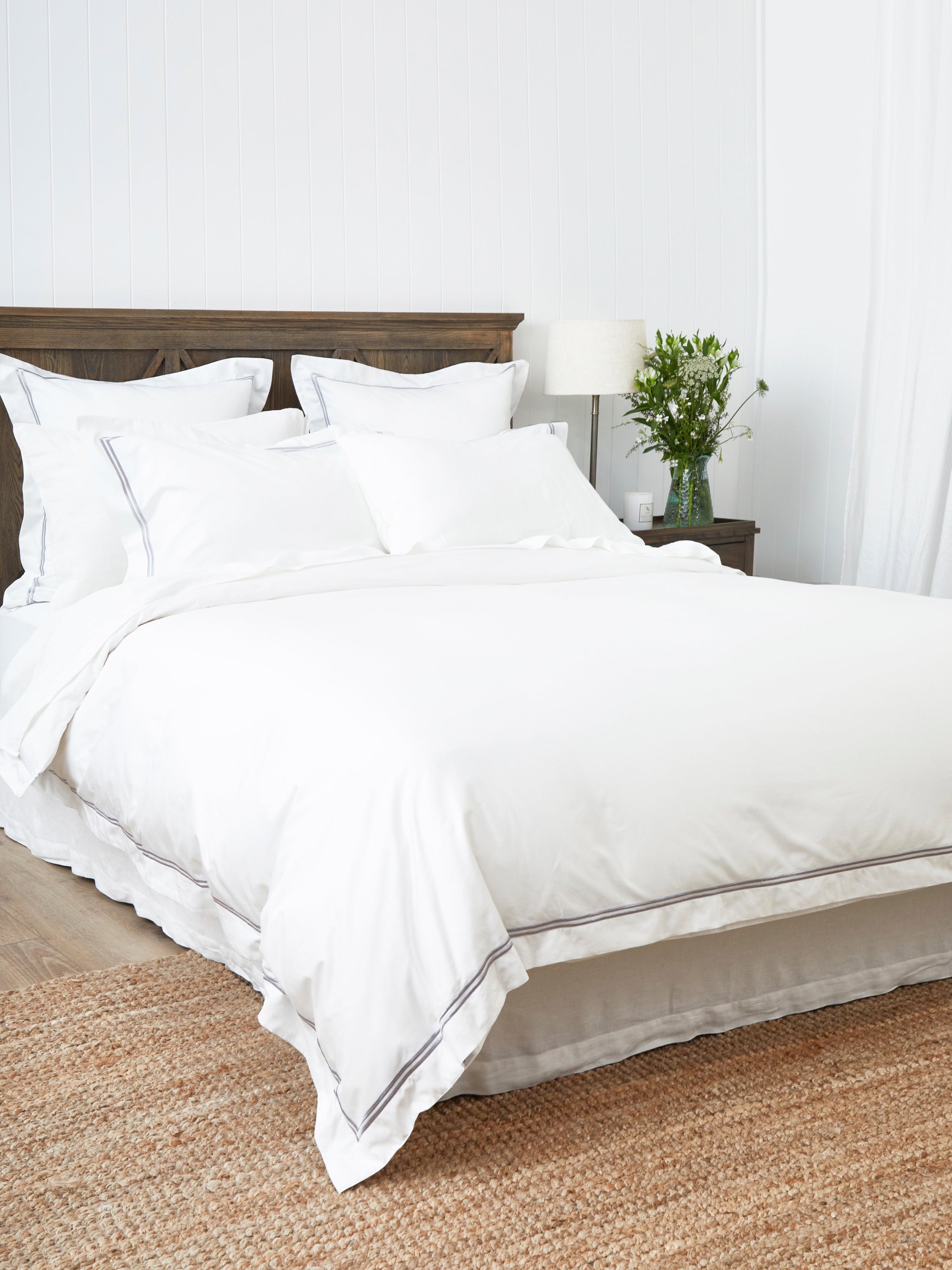 Monarch Duvet Cover Set | Grey White-3