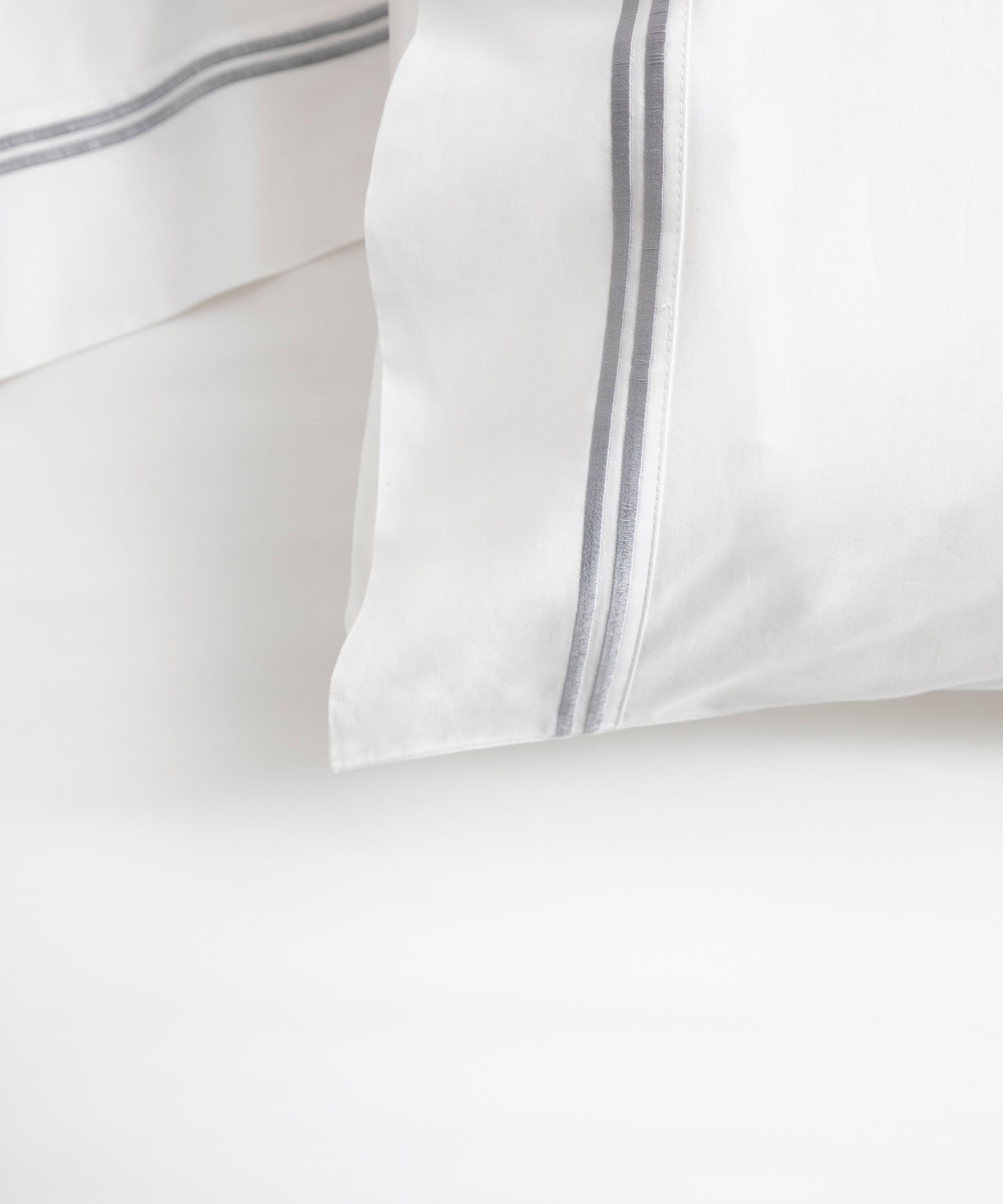 Monarch Flat Embroidery Sheet | Grey White-2