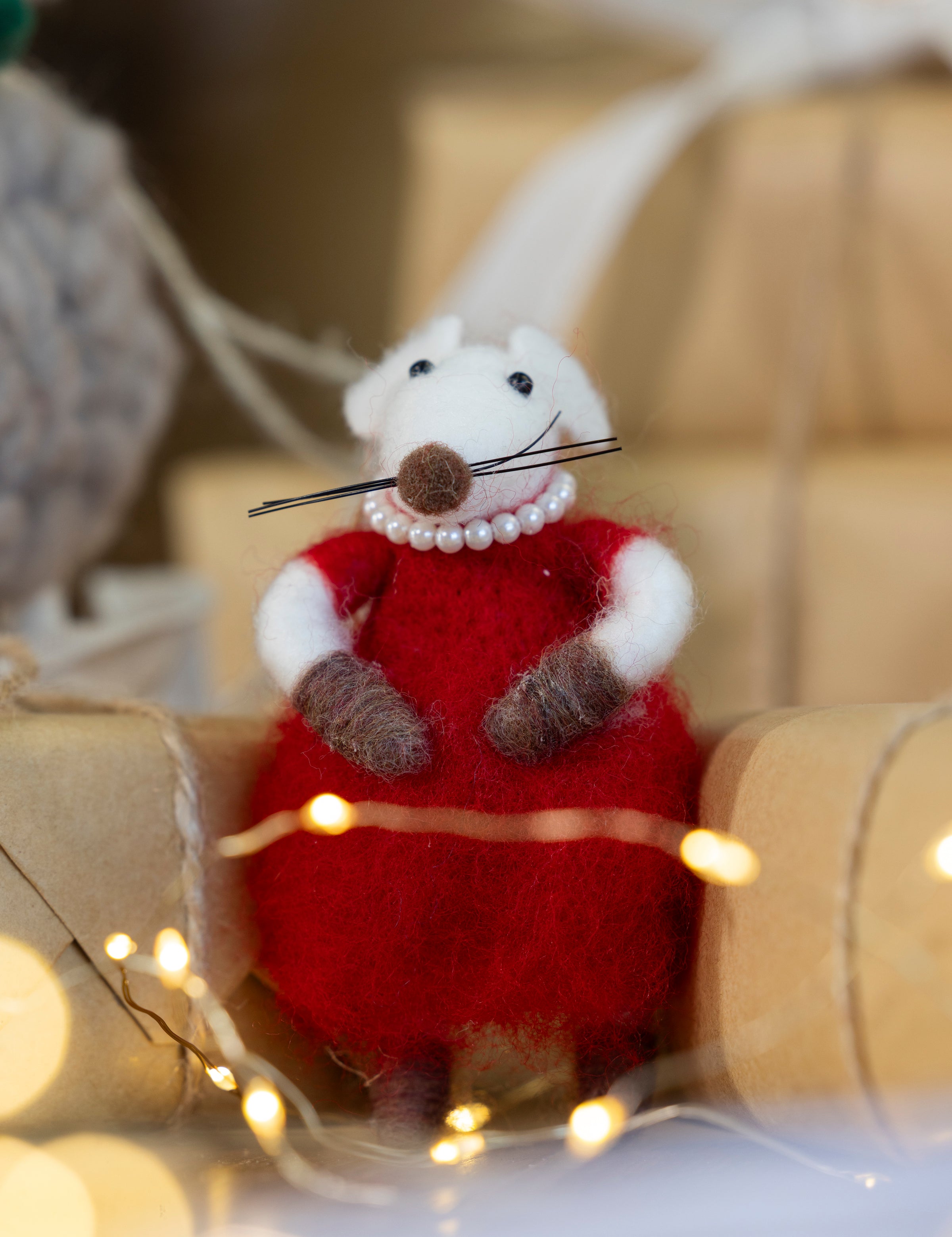 Mrs Mouse Decoration | Red-2