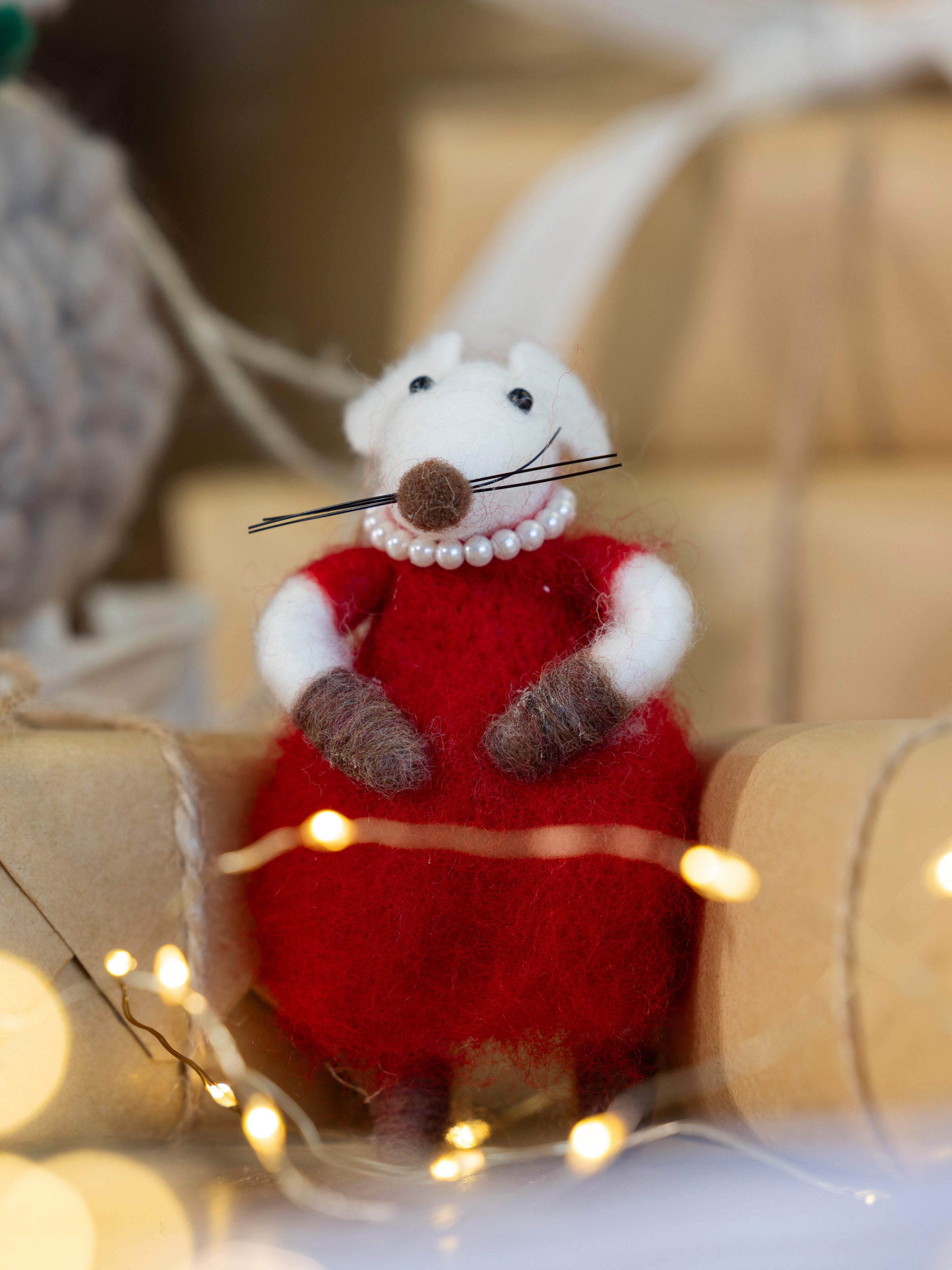 Mrs Mouse Decoration | Red-2