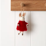 Mrs Rabbit Wool Decoration | Red-1