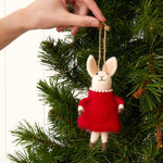 Mrs Rabbit Wool Decoration | Red-2