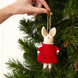Mrs Rabbit Wool Decoration | Red-2