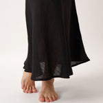 Mykonos Linen Bias Skirt | Black-2