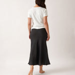 Mykonos Linen Bias Skirt | Black-4