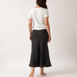 Mykonos Linen Bias Skirt | Black-4