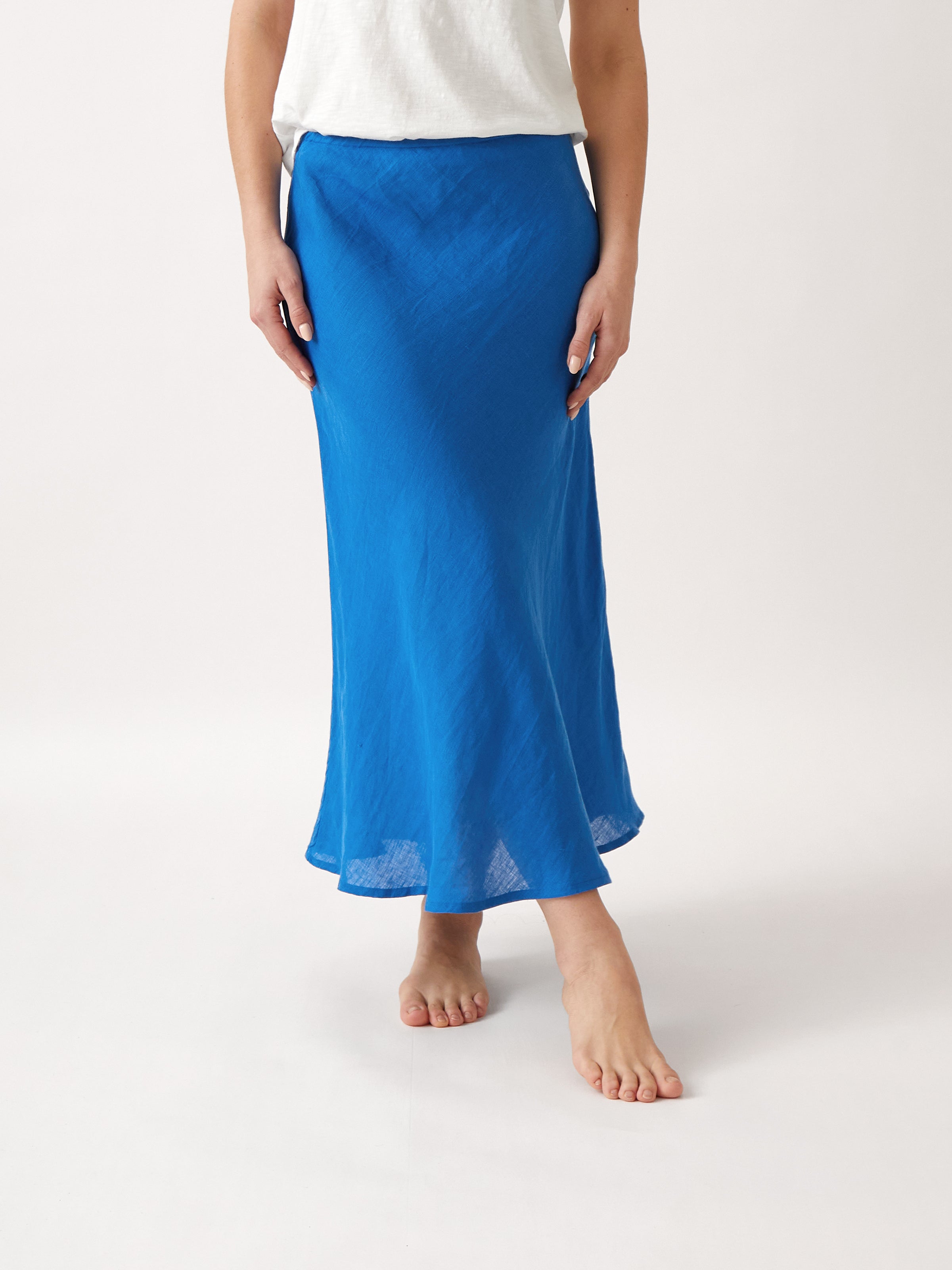 Mykonos Linen Bias Skirt | Topaz-1
