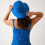 Mykonos Linen Hat | Topaz-4