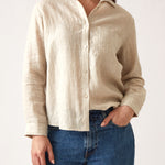 Mykonos Linen Long Sleeve Shirt | Natural-1
