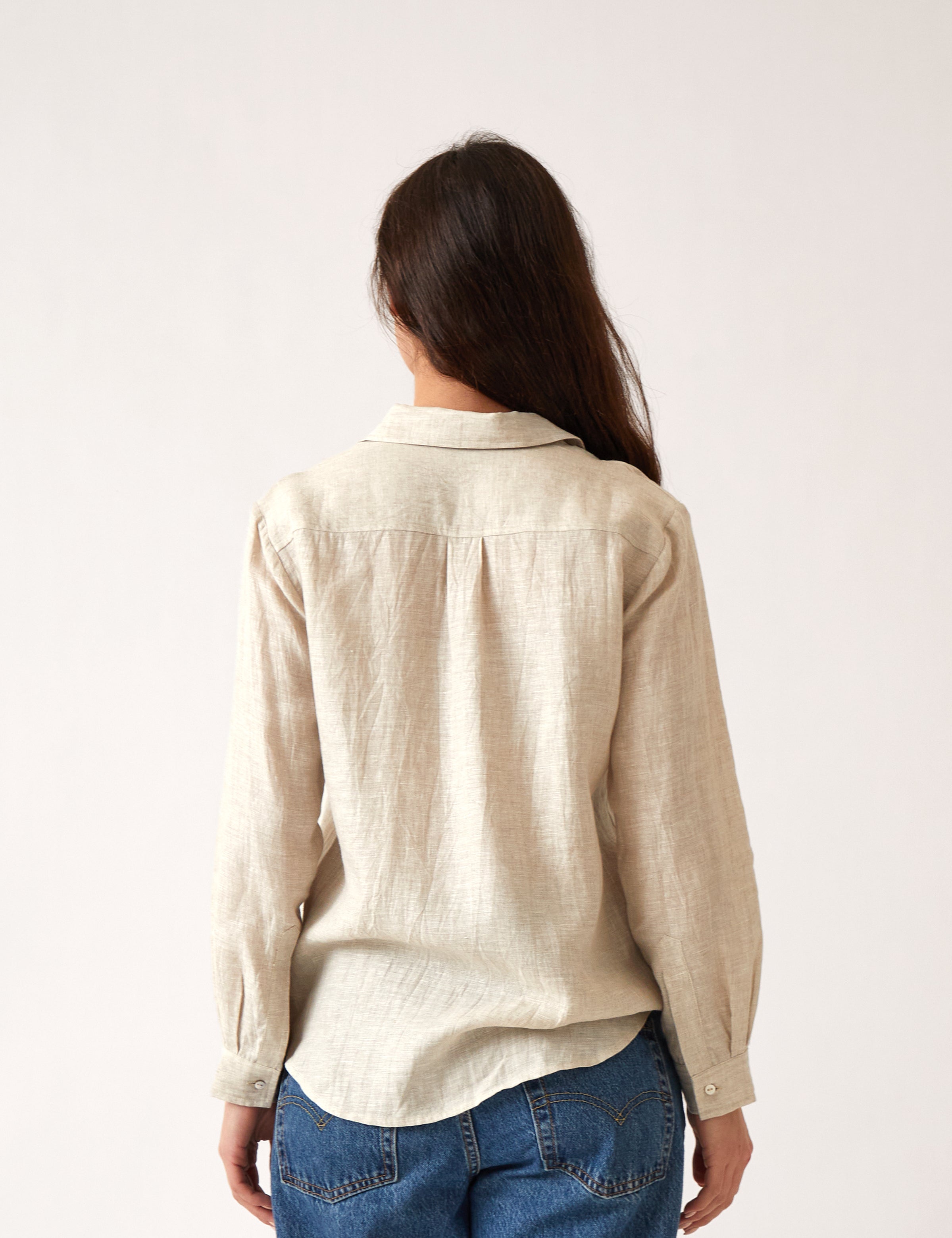 Mykonos Linen Long Sleeve Shirt | Natural-4