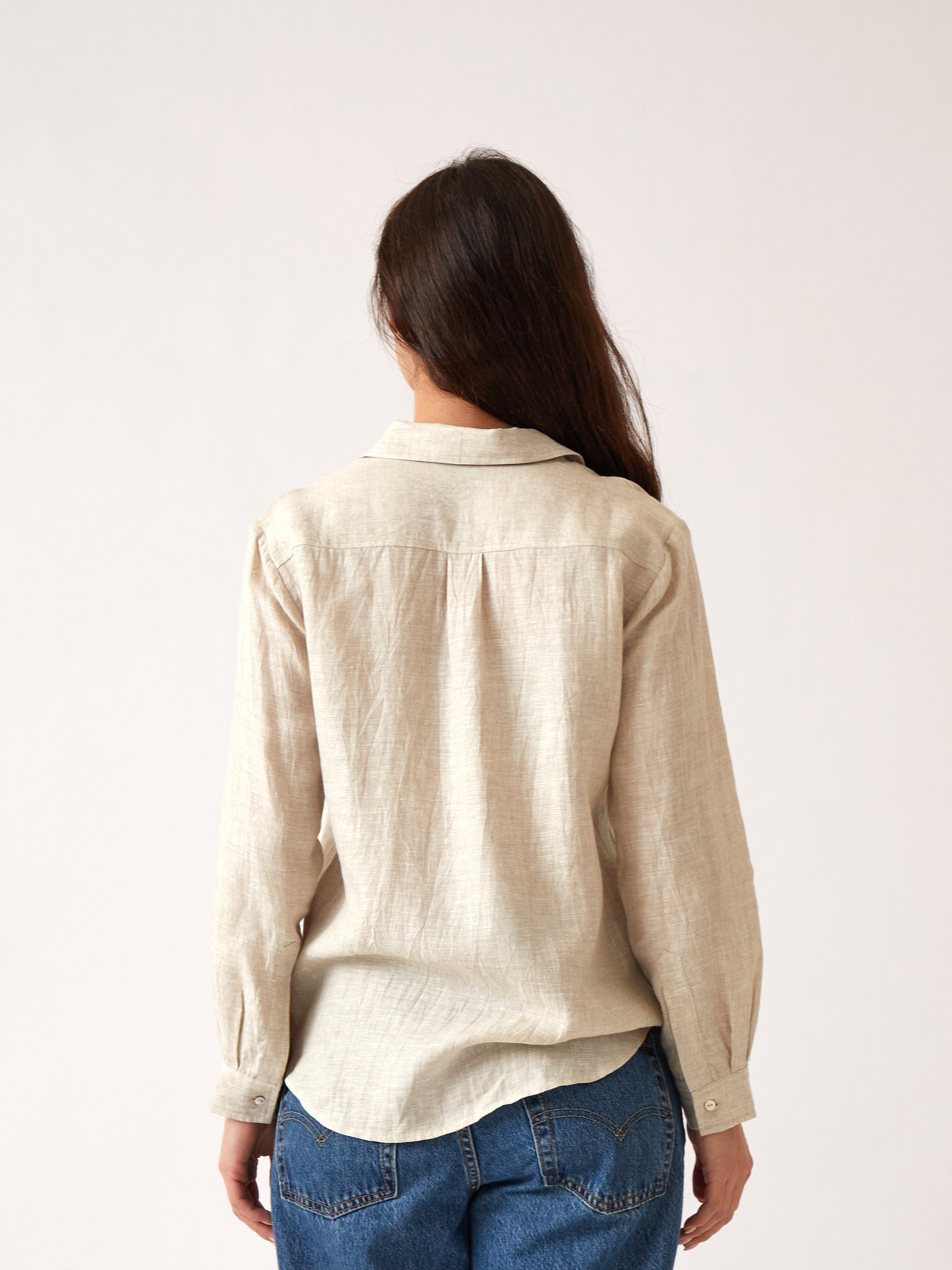 Mykonos Linen Long Sleeve Shirt | Natural-4