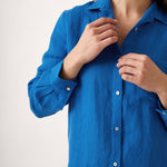 Mykonos Linen Long Sleeve Shirt | Topaz-2