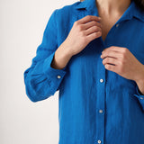 Mykonos Linen Long Sleeve Shirt | Topaz-2