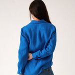 Mykonos Linen Long Sleeve Shirt | Topaz-4