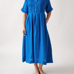 Mykonos Linen Pintuck Shirt Dress | Topaz-1