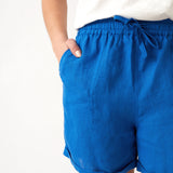 Mykonos Linen Shorts | Topaz-2