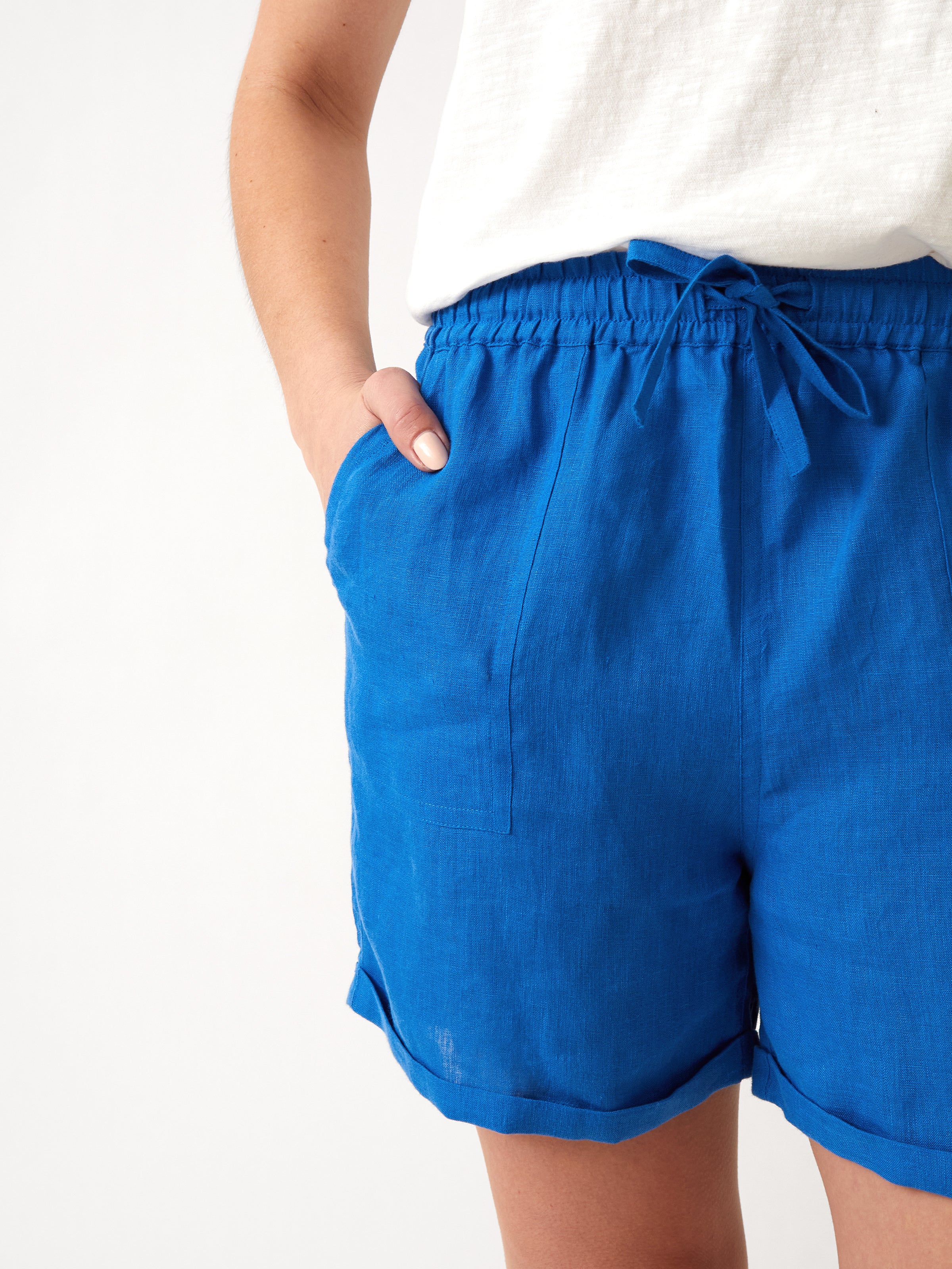 Mykonos Linen Shorts | Topaz-2