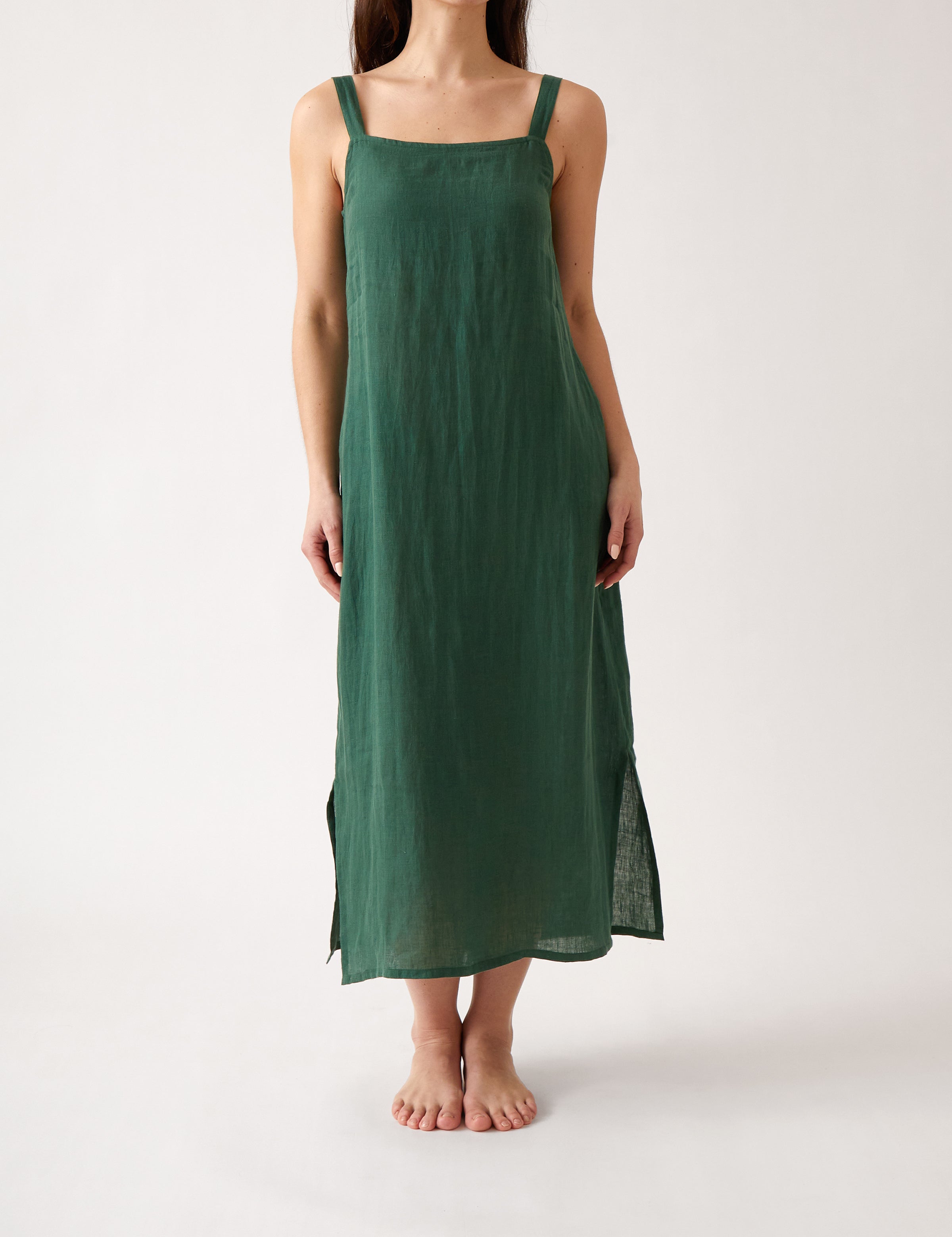 Mykonos Linen Square Neck Dress | Ivy-1