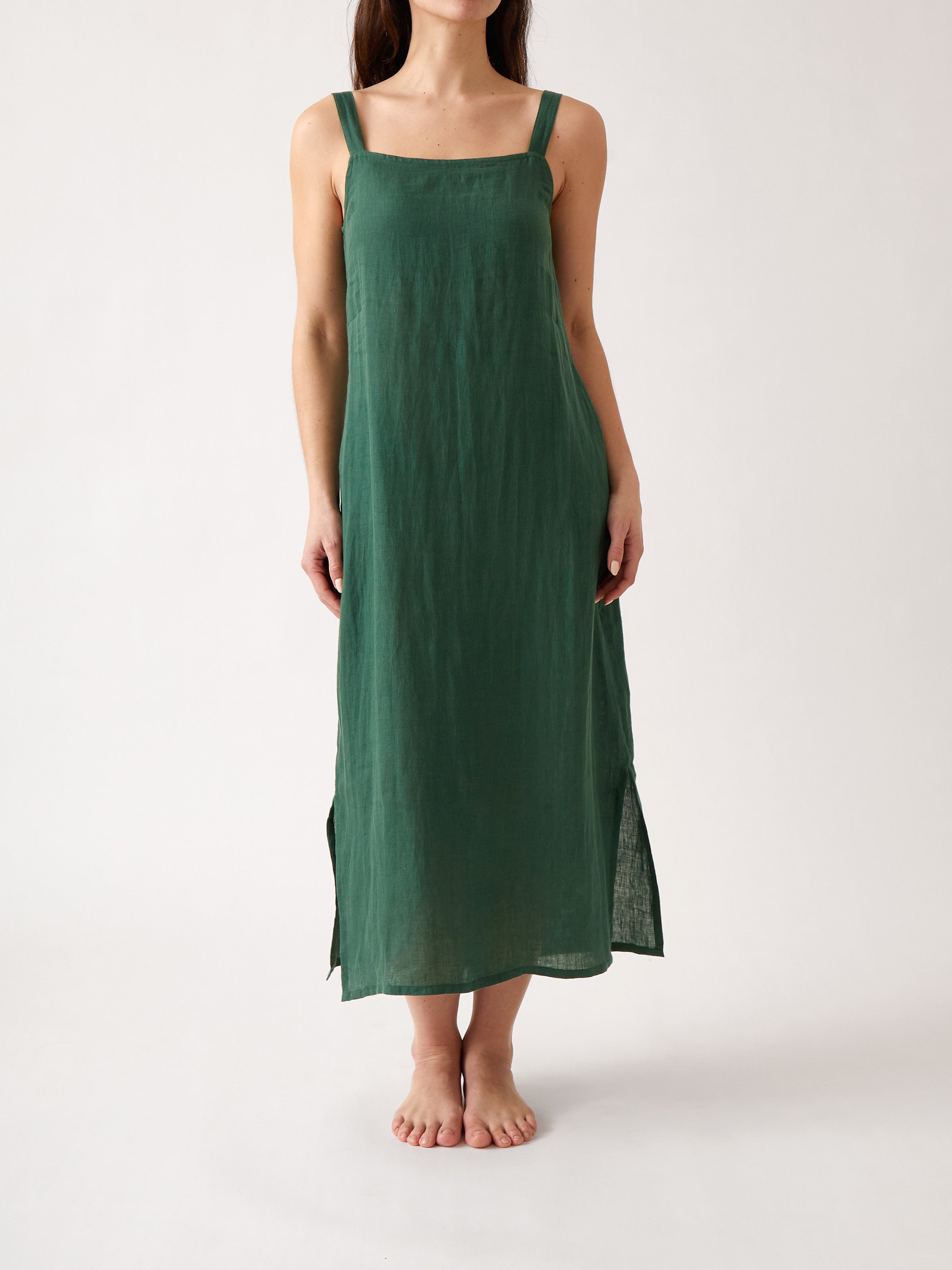 Mykonos Linen Square Neck Dress | Ivy-1