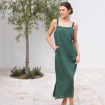 Mykonos Linen Square Neck Dress | Ivy-3