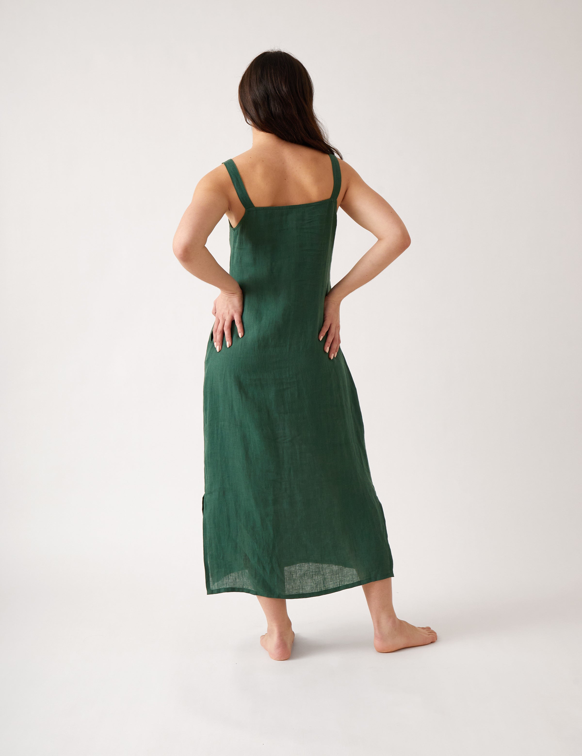 Mykonos Linen Square Neck Dress | Ivy-4
