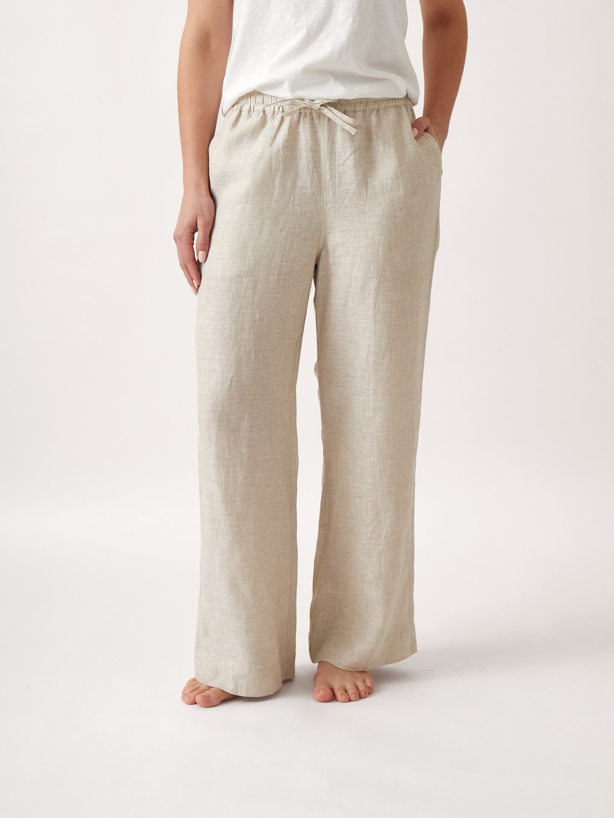 Mykonos Linen Straight Leg Pants | Natural-1