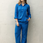Mykonos Linen Straight Leg Pants | Topaz-3