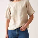 Mykonos Linen Tunic Top | Natural-1
