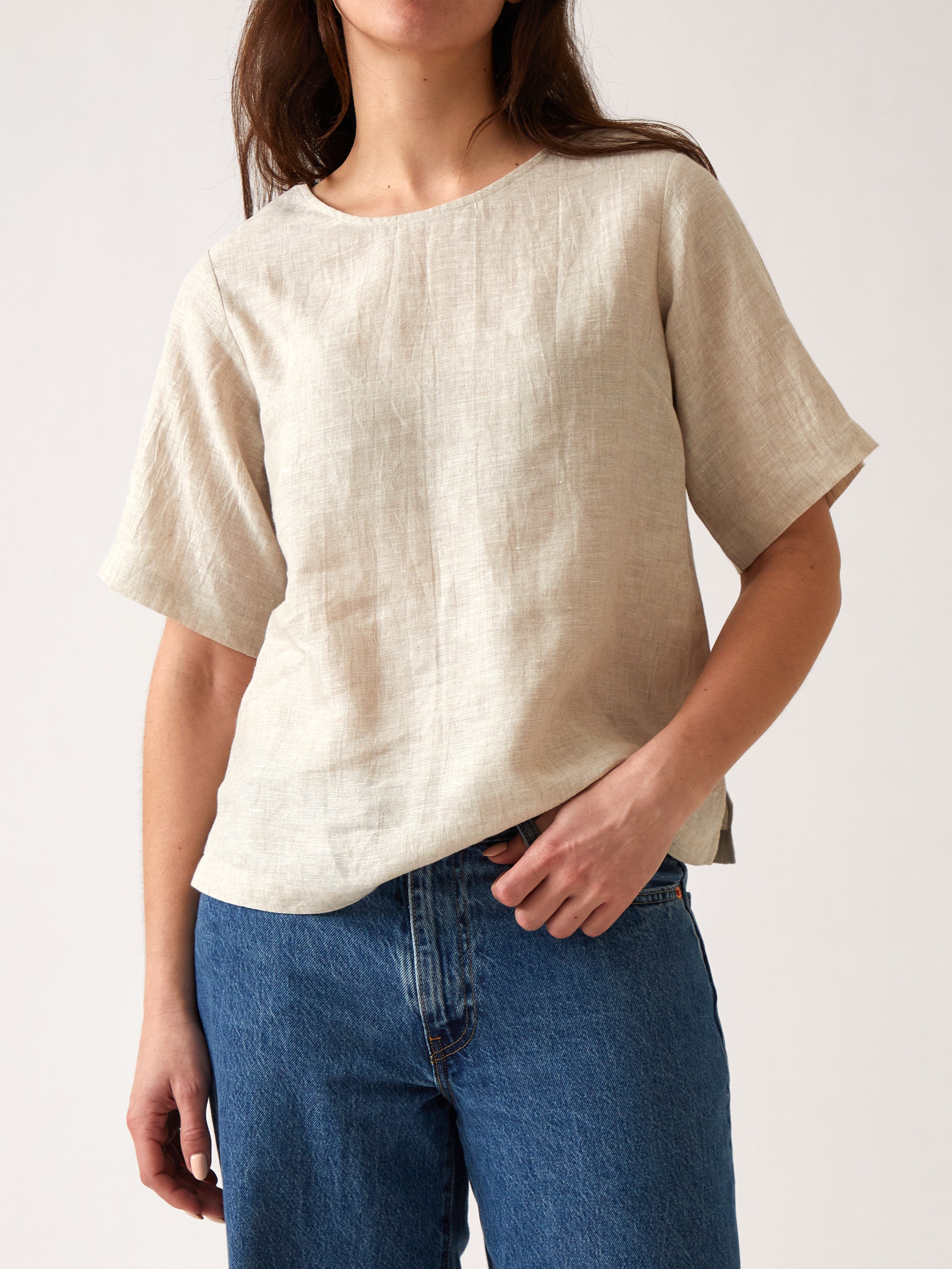 Mykonos Linen Tunic Top | Natural-1