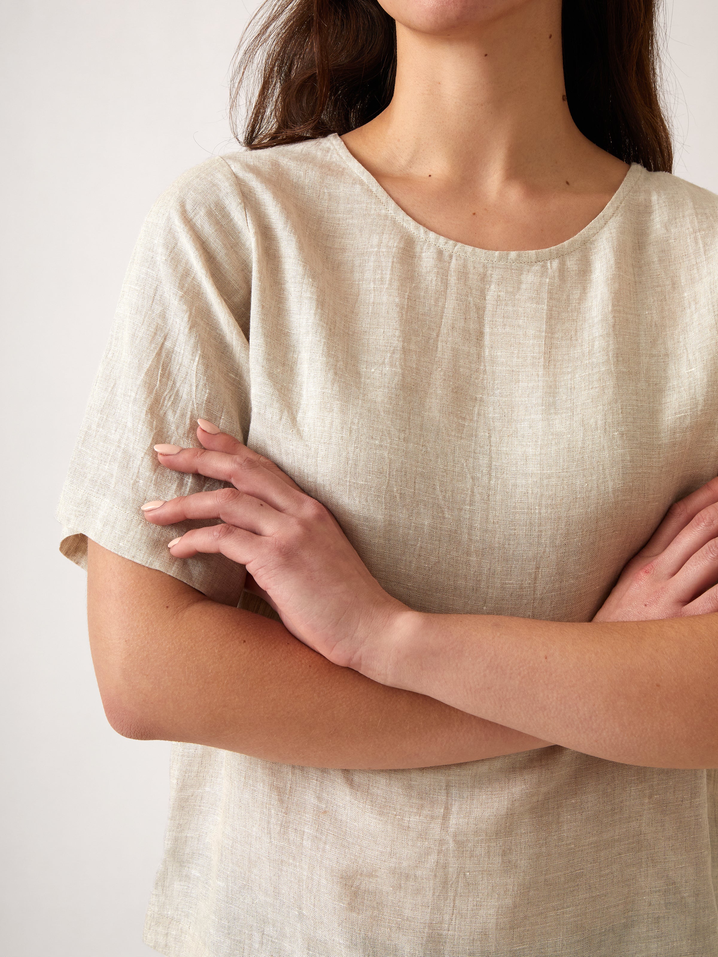Mykonos Linen Tunic Top | Natural-2