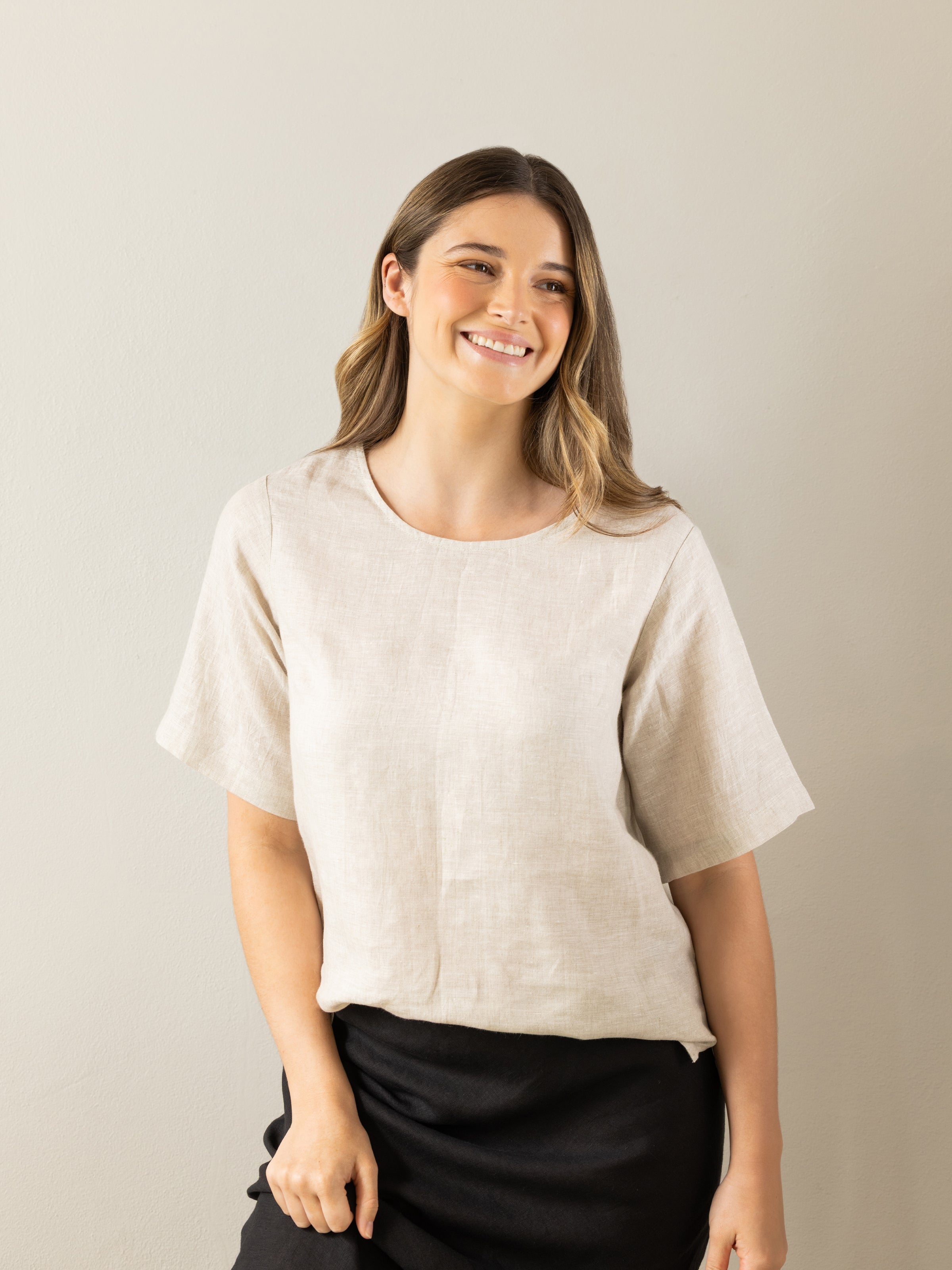 Mykonos Linen Tunic Top | Natural-3