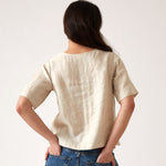 Mykonos Linen Tunic Top | Natural-4