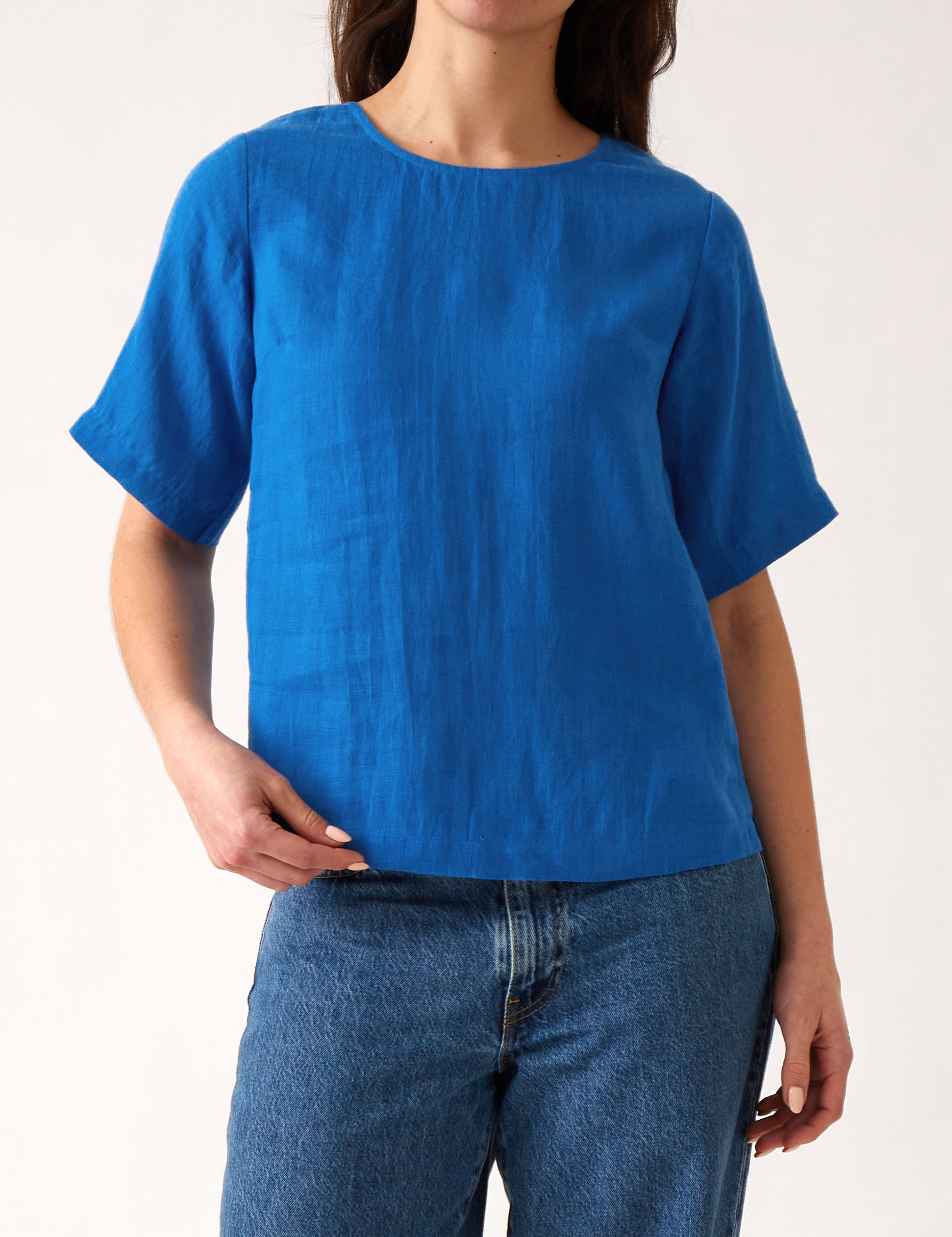 Mykonos Linen Tunic Top | Topaz-1