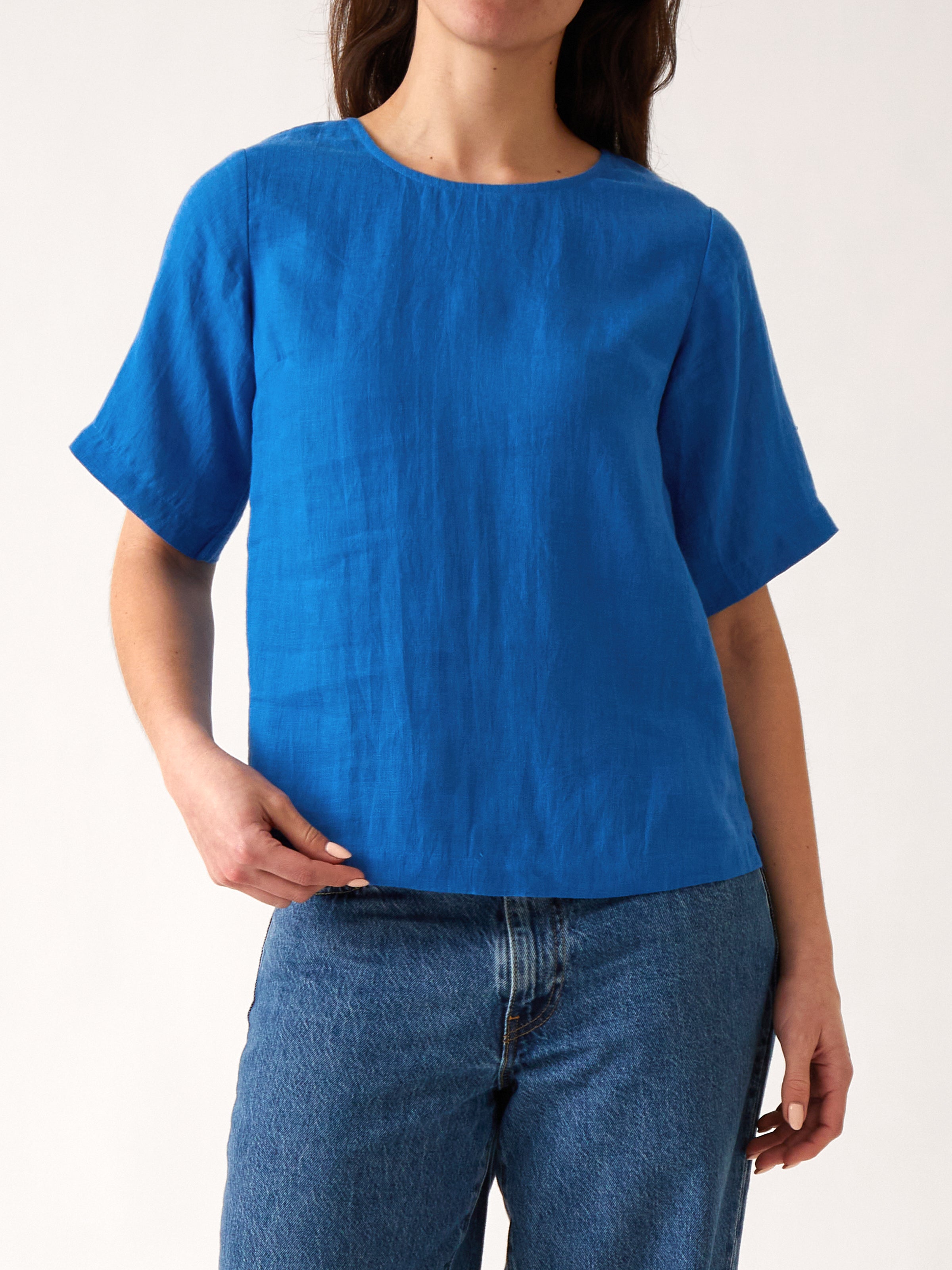 Mykonos Linen Tunic Top | Topaz-1