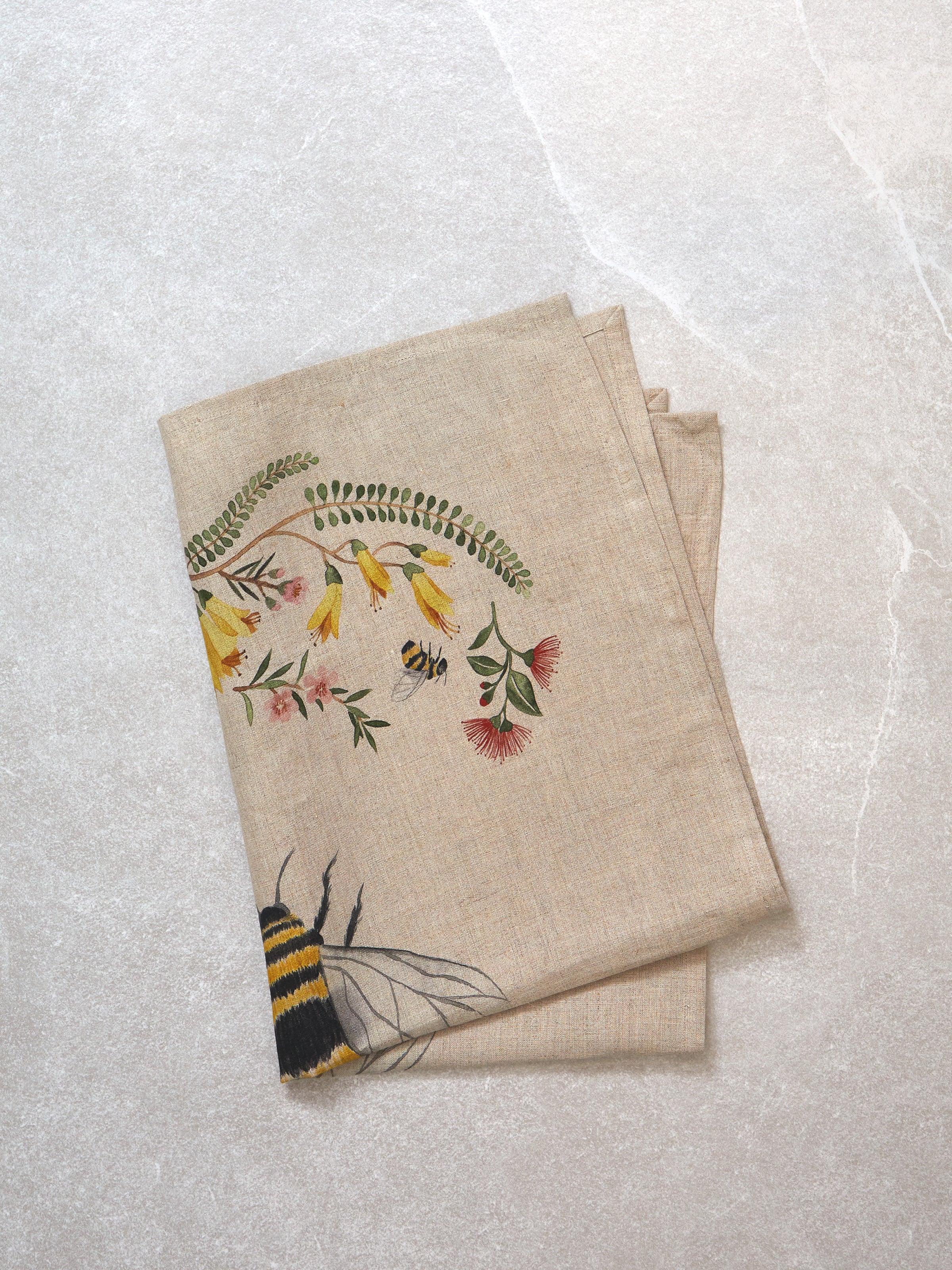 Native Bee Linen Tea Towel | Multi-1