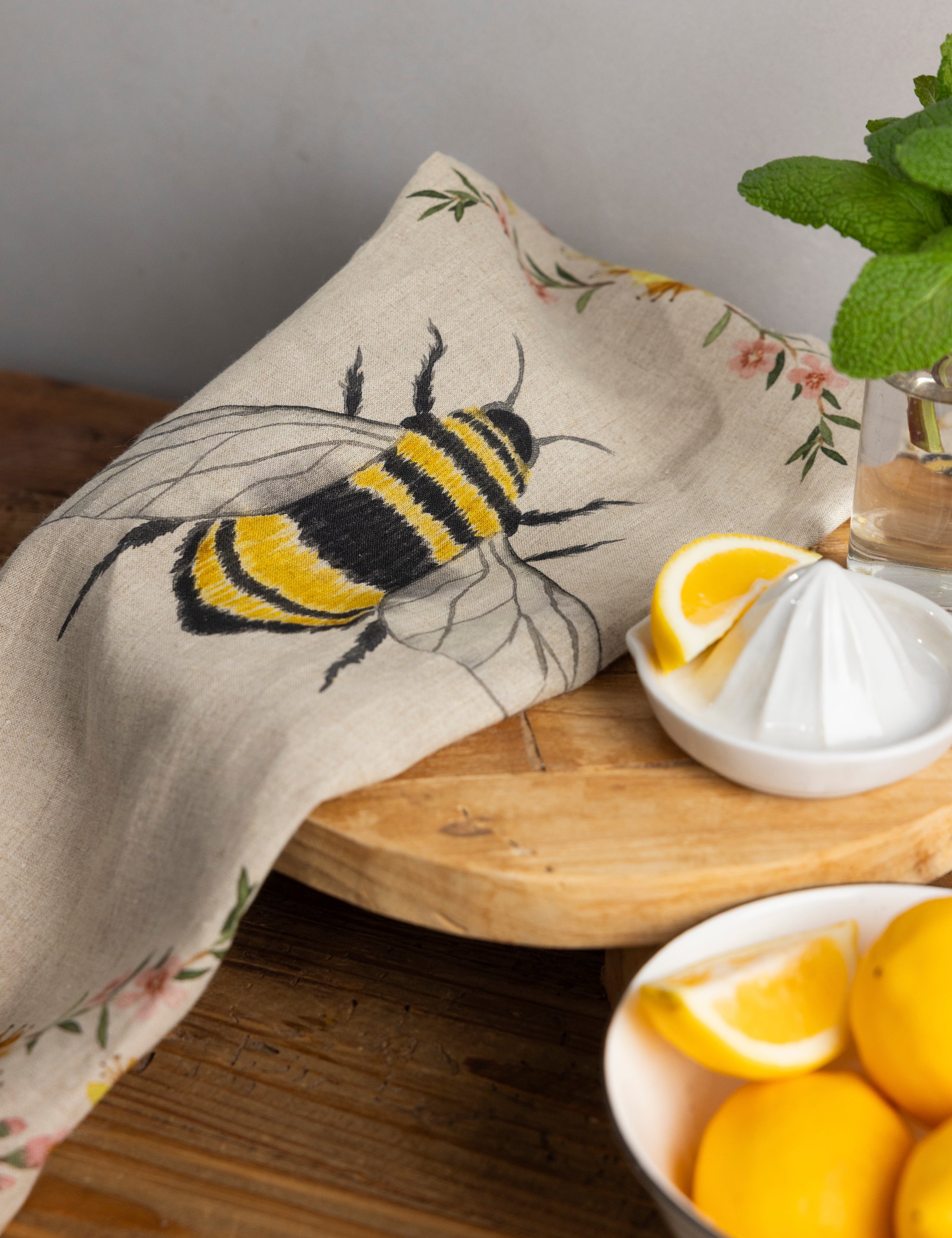 Native Bee Linen Tea Towel | Multi-2