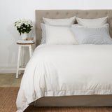 Purity Organic Cotton Duvet Cover Set | Charcoal/Natural Stripe-2