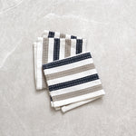 WC Stripe Washcloth Set of 2 | Natural / Navy-1