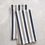 WC Stripe Tea Towel Set of 2 | Natural / Navy-1