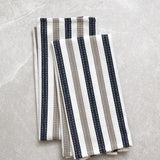 WC Stripe Tea Towel Set of 2 | Natural / Navy-1
