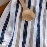 WC Stripe Tea Towel Set of 2 | Natural / Navy-2