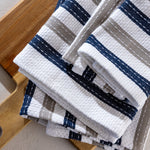 WC Stripe Washcloth Set of 2 | Natural / Navy-2