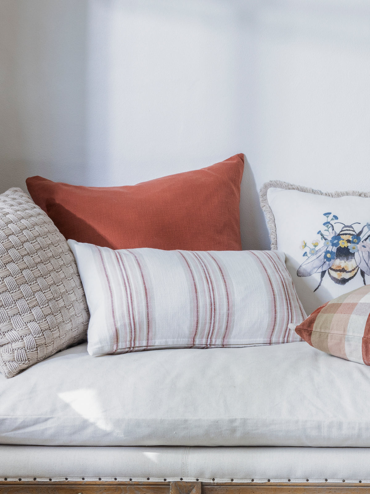 Newport Large Square Cushion Cover in Rust | Wallace Cotton