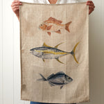 Ocean Fish Linen Tea Towel | Multi-2
