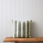 Olsen Square Cushion Cover | Sage Stripe-1